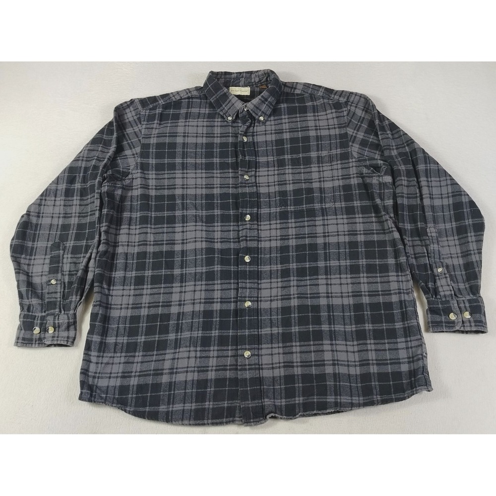 Hobbs Creek Flannel Mens XL Gray Plaid Long Sleeve Button Up Cabincore Warm